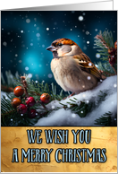 Sparrow Merry Christmas card