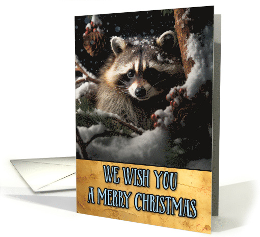 Raccoon Merry Christmas card (1803564)
