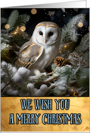 Barn Owl Merry Christmas card