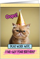 Work Wife Belated Birthday Wishes Cat card
