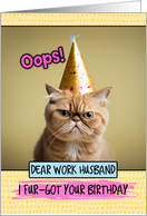 Work Husband Belated Birthday Wishes Cat card