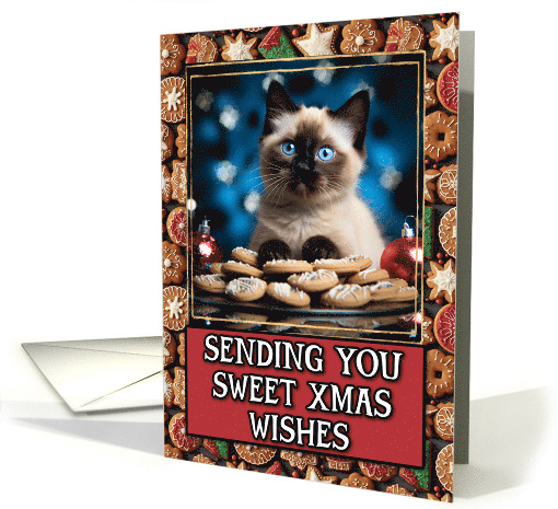 Siamese Kitten Sweet Christmas Wishes card (1806474)