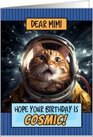 Mimi Happy Birthday Cosmic Space Cat card