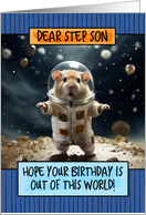 Step Son Happy Birthday Space Hamster card