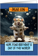 Son Happy Birthday Space Hamster card