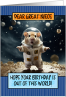 Great Niece Happy Birthday Space Hamster card