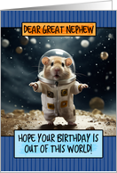 Great Nephew Happy Birthday Space Hamster card