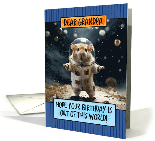 Grandpa in Law Happy Birthday Space Hamster card (1807202)