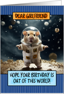 Girlfriend Happy Birthday Space Hamster card