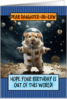 Daughter in Law Happy Birthday Space Hamster card