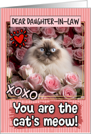 Daughter in Law Valentine’s Day Himalayan Cat and Roses card