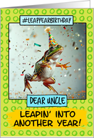 Uncle Leap Year Birthday Frog card