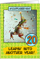 20 Years Old Happy Leap Year Birthday Frog card