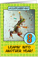 8 Years Old Happy Leap Year Birthday Frog card