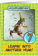 7 Years Old Happy Leap Year Birthday Frog card