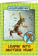 70 Years Old Happy Leap Year Birthday Frog card