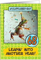 68 Years Old Happy Leap Year Birthday Frog card