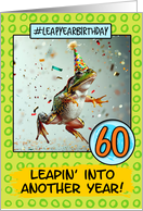 60 Years Old Happy Leap Year Birthday Frog card