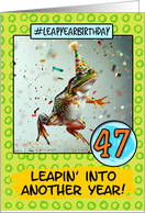 47 Years Old Happy Leap Year Birthday Frog card