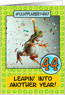 44 Years Old Happy Leap Year Birthday Frog card
