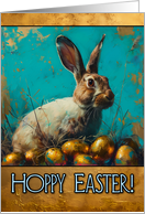Hoppy Easter Bunny and Easter Eggs card