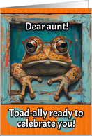 Aunt Happy Birthday Toad with Glasses card