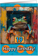 19 Years Old Frog Hoppy Birthday card