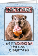 Happy Birthday on Groundhog Day card