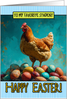 Student Easter Chicken and Eggs card