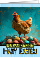 Grandparents Easter Chicken and Eggs card