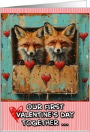 Our First Valentine’s Day as a Couple Foxes card