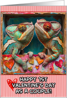 First Valentine’s Day as Couple Chameleons card
