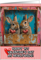 First Valentine’s Day as a Newlywed Couple Bunnies card