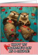 First Valentine’s Day as a Couple Otters card