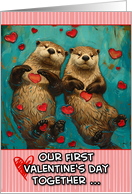 Our First Valentine’s Day as a Couple Otters card