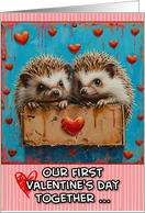 Our First Valentine’s Day as a Couple Hedgehogs card