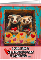 Our First Valentine’s Day as a Couple Ferrets card