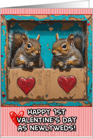 First Valentine’s Day as a Newlywed Couple Squirrels card