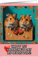 First Valentine’s Day as a Newlywed Couple Hamsters card