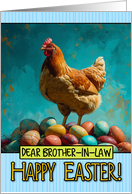 Brother in Law Happy Easter Chicken and Eggs card