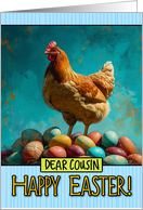 Cousin Happy Easter Chicken and Eggs card