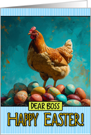 Boss Happy Easter Chicken and Eggs card
