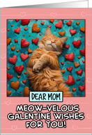 Mom Galentine’s Day Ginger Cat with Hearts card