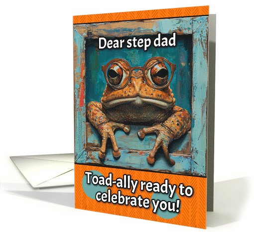 Step Dad Happy Birthday Toad with Glasses card (1821216)