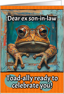 Ex Son in Law Happy Birthday Toad with Glasses card