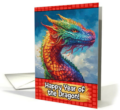 Happy Year of the Dragon Rainbow Dragon card (1822578)