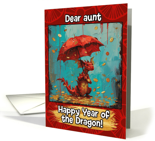 Aunt Happy Year of the Dragon Coin Rain Dragon card (1822580)