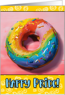 Happy Pride Rainbow Glazed Donut card