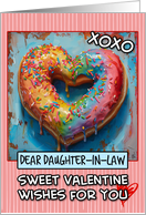 Daughter in Law Valentine’s Day Rainbow Donut Heart card