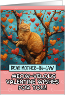 Mother in Law Valentine’s Day Ginger Cat in Tree with Hearts card